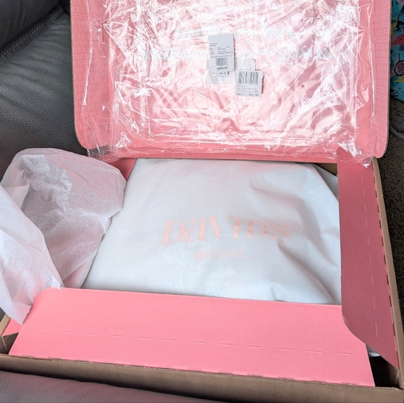 NWT Blush Pink Cross Back Wedding Gown Sz. 14/16 - Picture 16 of 16